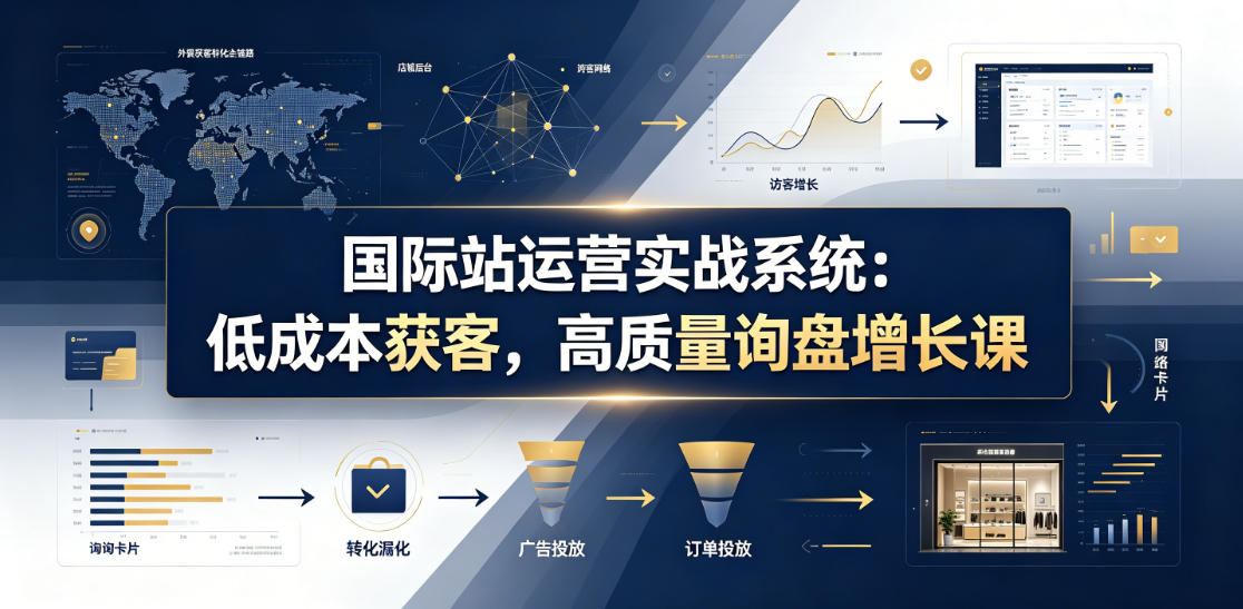 国际站运营实战系统：低成本获客，高质量询盘增长课（更新26年）——生财有道创业项目网-生财有道