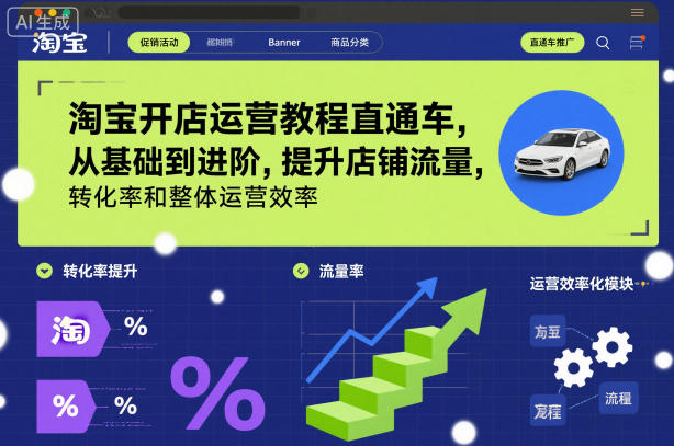 淘宝开店运营教程直通车,从基础到进阶,提升店铺流量,转化率和整体运营效率(更新26年05月27日)——生财有道创业项目网-生财有道