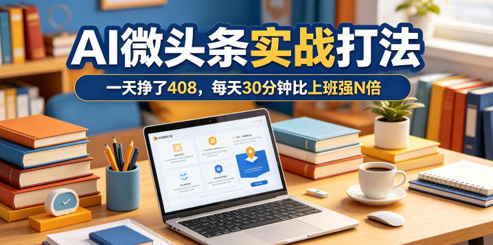 一天挣了408,AI微头条实战打法,每天30分钟比上班强N倍——生财有道创业项目网-生财有道