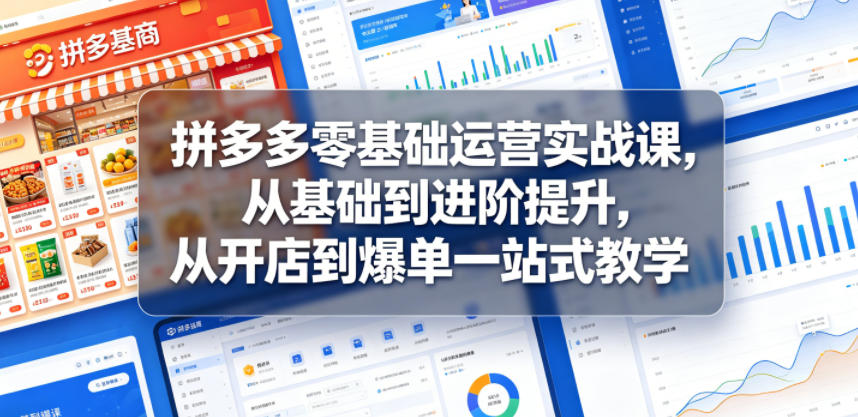拼多多零基础运营实战课，从基础到进阶提升，从开店到爆单一站式教学——生财有道创业项目网-生财有道