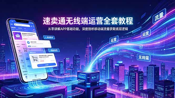 （18904期）速卖通无线端运营全套教程，从零讲解APP基础功能，深度剖析移动端流量获取底层逻辑_生财有道创业项目网-生财有道