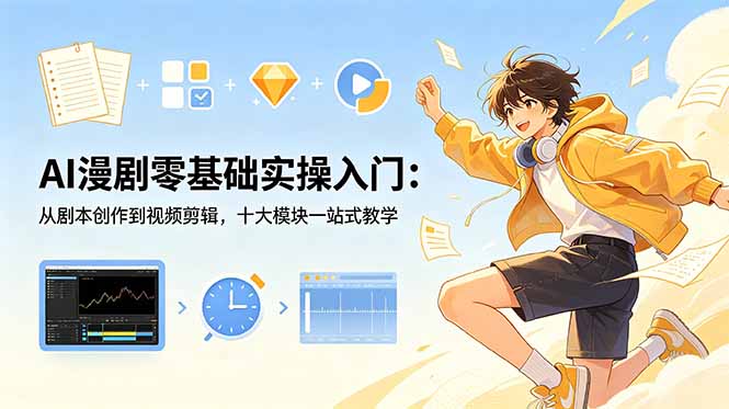 （18812期）AI漫剧零基础实操入门：从剧本创作到视频剪辑，十大模块一站式教学_生财有道创业项目网-生财有道