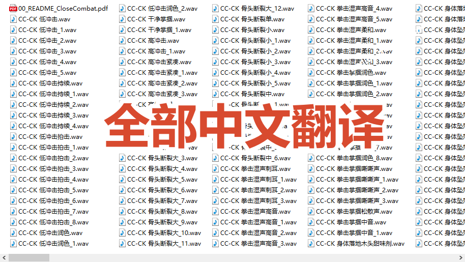 （19072期）宝藏级别音效！2828种近身搏斗拳打脚踢音效素材，全部中文分类，免解压使用  Close Combat_生财有道创业项目网-生财有道