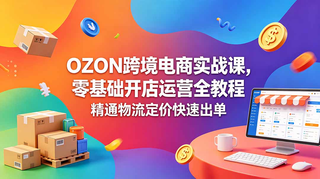 图片[1]-（18746期）OZON 跨境电商实战课，零基础开店运营全教程，精通物流定价快速出单_生财有道创业项目网-生财有道