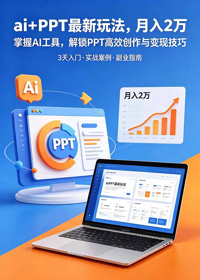 （18881期）ai+PPT最新玩法，月入2万掌握AI工具，解锁PPT高效创作与变现技巧3天入门，实战案例·副业指南_生财有道创业项目网-生财有道