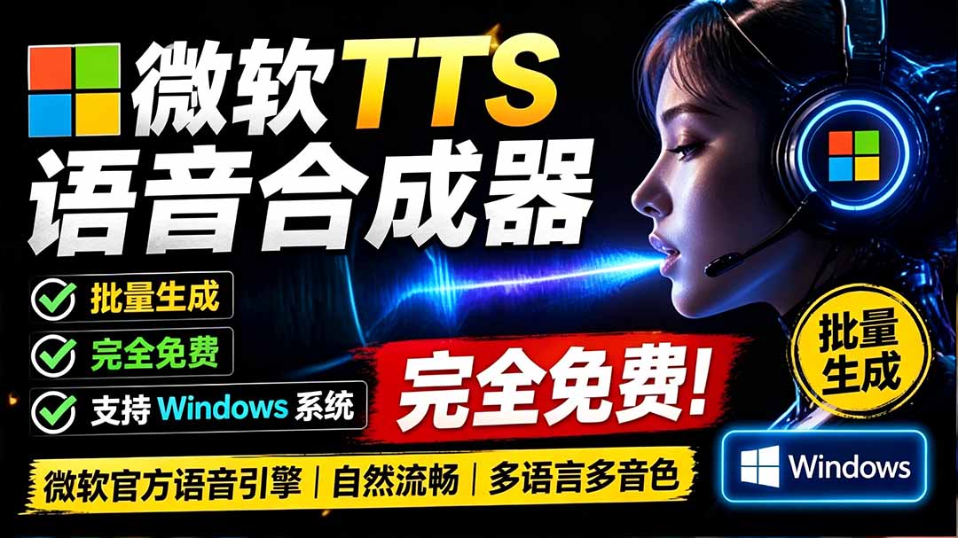 （19494期）微软 TTS 免费语音配音生成器，完全免费，支持多语音、多音色选择，Windows系统专用 TTS语音合成器_生财有道创业项目网-生财有道