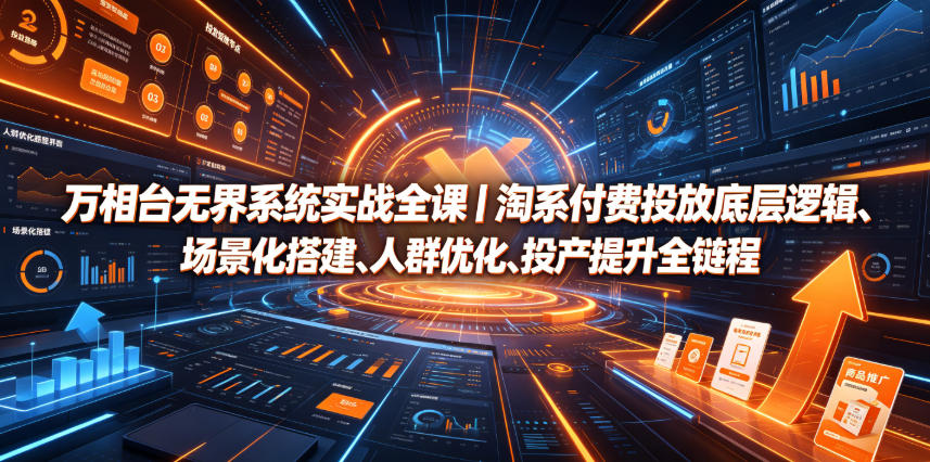 万相台无界系统实战全课｜淘系付费投放底层逻辑、场景化搭建、人群优化、投产提升全链路运营教程——生财有道创业项目网-生财有道