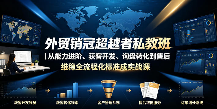 外贸销冠超越者私教班｜从能力进阶、获客开发、询盘转化到售后维稳全流程标准化成交实战课——生财有道创业项目网-生财有道