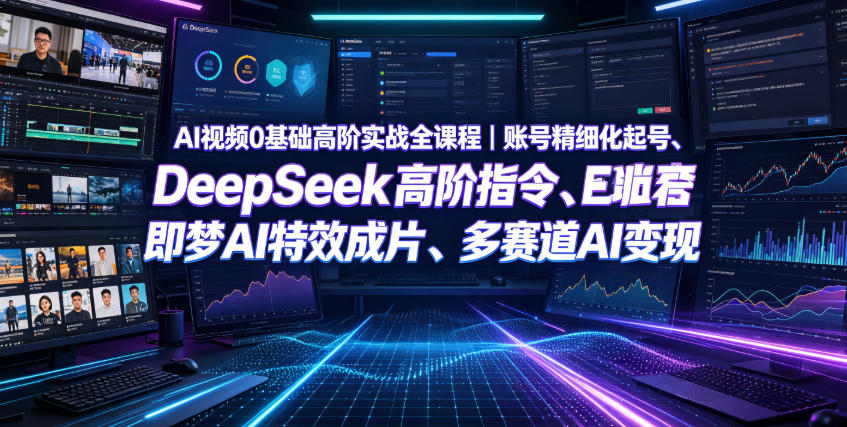 AI视频0基础高阶实战全课程｜账号精细化起号、DeepSeek高阶指令、即梦AI特效成片、多赛道AI短视频量产变现——生财有道创业项目网-生财有道