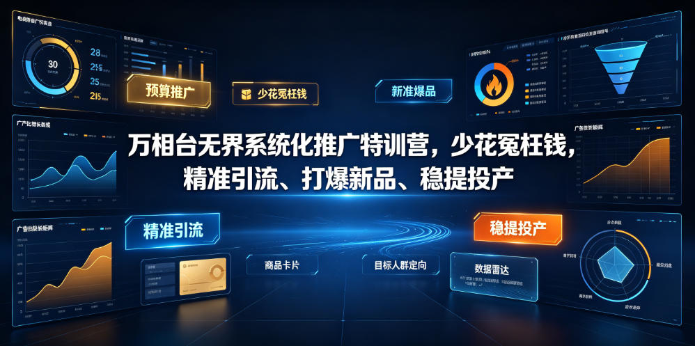 万相台无界系统化推广特训营VI0.0,少花冤枉钱,精准引流、打爆新品、稳提投产(全程录音+字幕)——生财有道创业项目网-生财有道