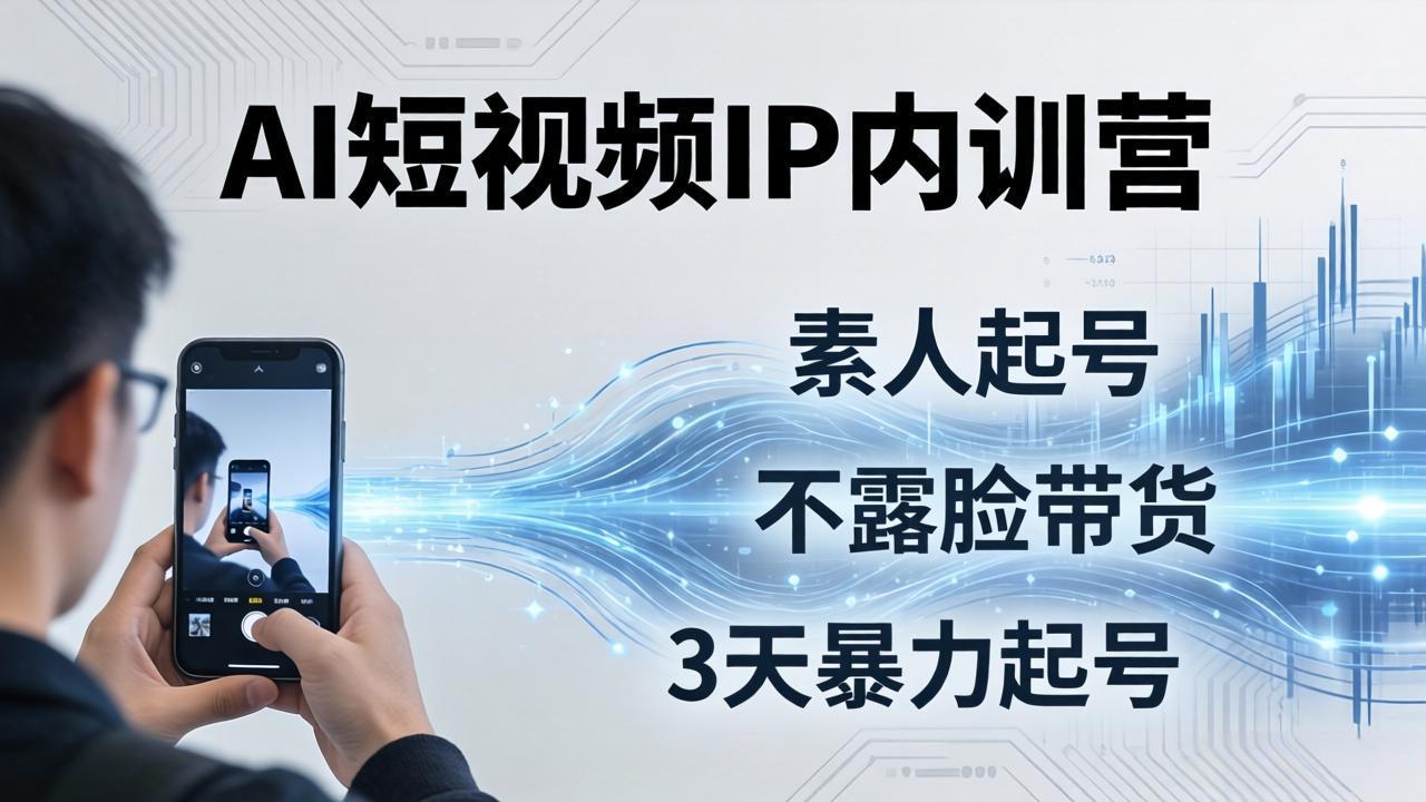（19208期）2026AI短视频IP内训营-更新：从素人起号到不露脸带货，3天暴力起号全流程拆解_生财有道创业项目网-生财有道