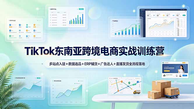 (19155期)TikTok东南亚跨境电商实战训练营:多站点入驻+数据选品+ERP铺货+广告达人+直播发货全流程落地_生财有道创业项目网-生财有道