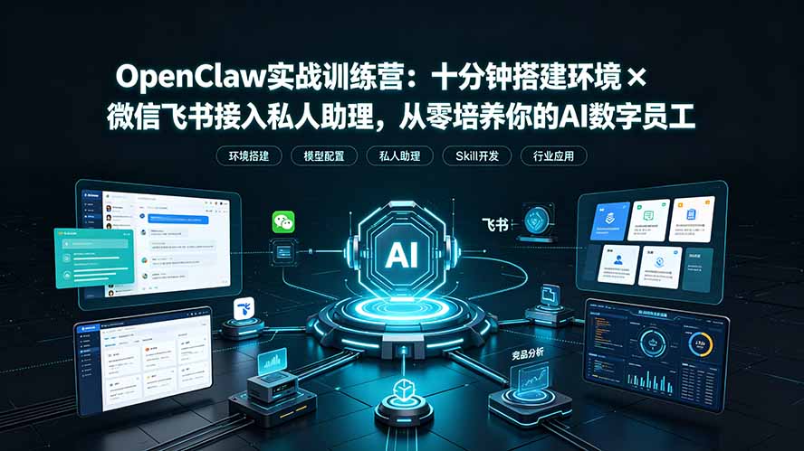 (19287期)OpenClaw实战特训营:十分钟搭建环境×微信飞书接入私人助理,从零培养你的AI数字员工_生财有道创业项目网-生财有道