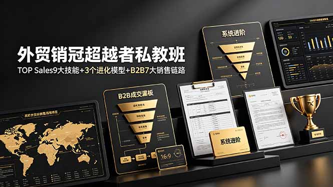 （19156期）外贸销冠超越者私教班：TOP Sales9大技能+3个进化模型+B2B7大销售链路，系统进阶_生财有道创业项目网-生财有道