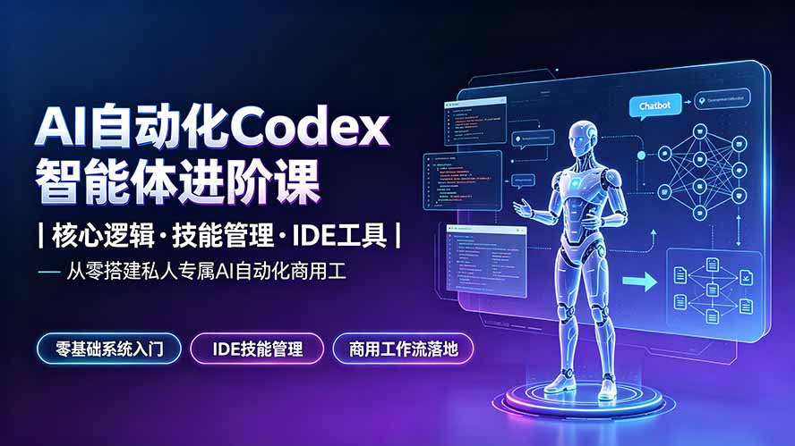 （19245期）AI自动化Codex智能体进阶课｜核心逻辑·技能管理·IDE工具｜从零搭建私人专属AI自动化商用工作流_生财有道创业项目网-生财有道