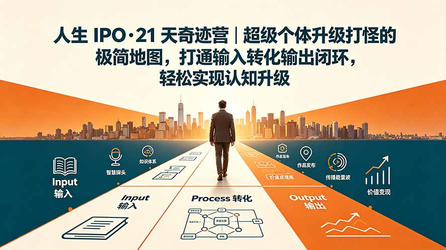（19532期）人生 IPO-21 天奇迹营｜超级个体升级打怪的极简地图，打通输入转化输出闭环，轻松实现认知升级_生财有道创业项目网-生财有道