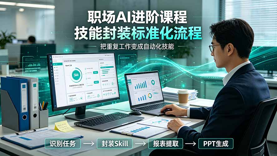 (19369期)职场AI进阶课程;多类实用Skill工具实操,专属技能封装标准化流程,报表行业报告一键提取核心内容_生财有道创业项目网-生财有道