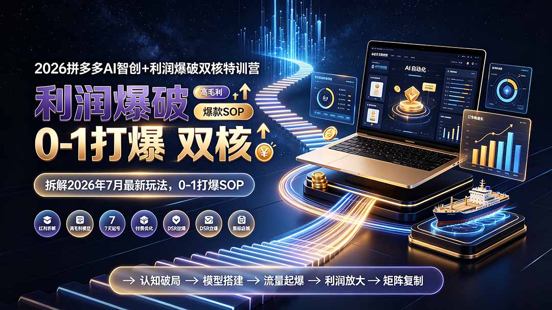 图片[2]-（19307期）2026拼多多AI智创+利润爆破双核特训营-拆解2026年7月最新玩法，0-1打爆SOP_生财有道创业项目网-生财有道