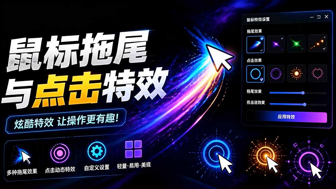 图片[2]-（19356期）Windows特效小工具！一键给你的鼠标添加拖尾与点击动态特效，吾爱出品，免费使用 Mouse Trail_生财有道创业项目网-生财有道