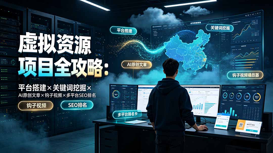 (19322期)虚拟资源项目全攻略:平台搭建×关键词挖掘×AI原创文章×钩子视频×多平台SEO排名_生财有道创业项目网-生财有道