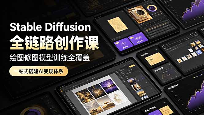 （19154期）Stable Diffusion全链路创作课，绘图修图模型训练全覆盖，一站式搭建AI变现体系_生财有道创业项目网-生财有道