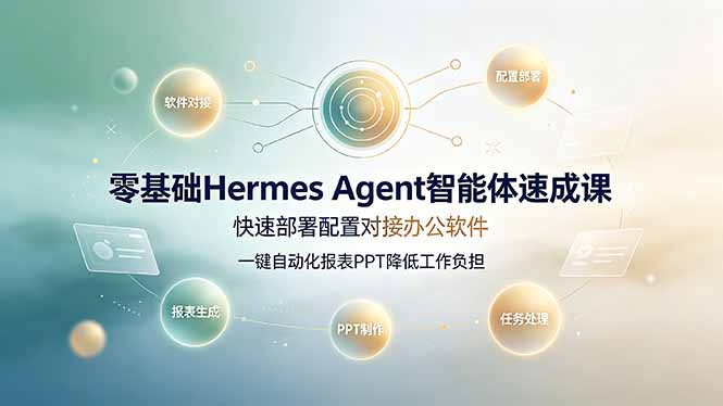 （19156期）零基础Hermes Agent智能体速成课，快速部署配置对接办公软件；一键自动化报表PPT降低工作负担_生财有道创业项目网-生财有道