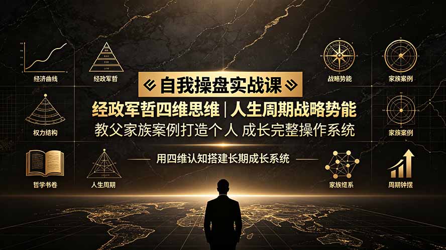 （19398期）自我操盘实战课：经政军哲四维思维｜人生周期战略势能｜教父家族案例打造个人成长完整操作系统_生财有道创业项目网-生财有道