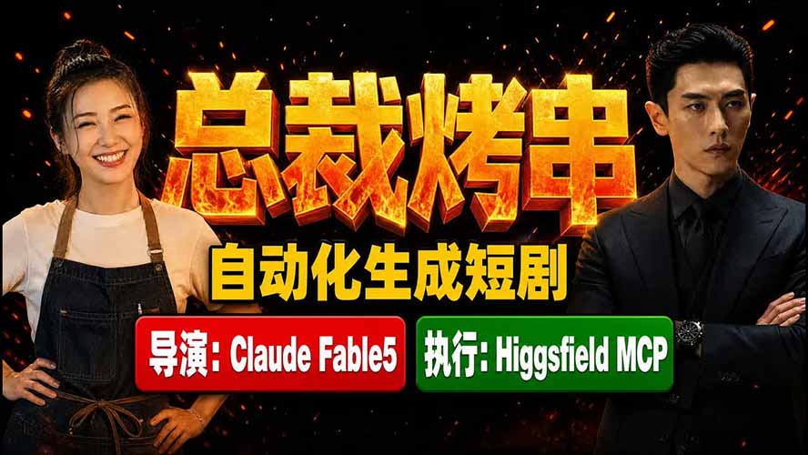 （19541期）《总裁烤串》真人短剧全自动诞生！Claude Fable5 当导演，Higgsfield MCP 执行！_生财有道创业项目网-生财有道
