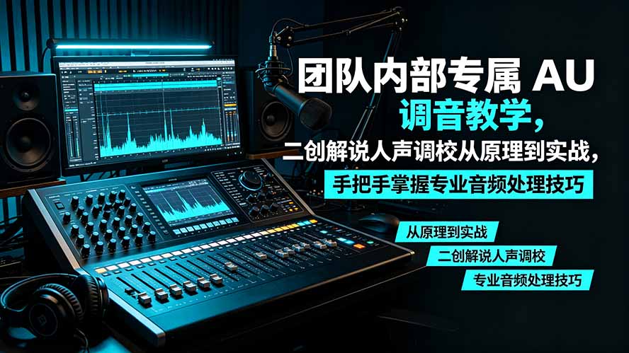（19517期）某大佬团队内部专属 AU 调音教学，二创解说人声调校从原理到实战，手把手掌握专业音频处理技巧_生财有道创业项目网-生财有道