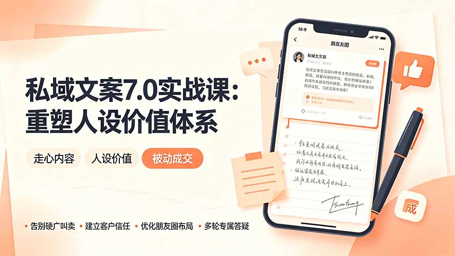 （19313期） 私域文案实战课7.0：重塑人设价值体系｜-告别硬广推销×走心内容×自我价值塑造，实现被动成交_生财有道创业项目网-生财有道