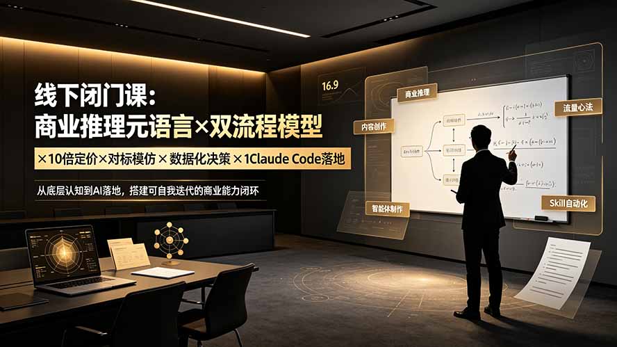 （19381期）线下闭门课：商业推理元语言×双流程模型×10倍定价×对标模仿×数据化决策×Claude Code落地，击穿认知盲区_生财有道创业项目网-生财有道