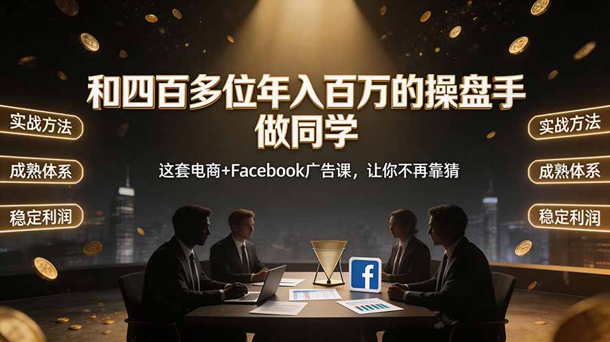 （19592期）和四百多位年入百万的操盘手做同学——这套电商+Facebook广告课，让你不再靠猜【原创双语字幕】_生财有道创业项目网-生财有道