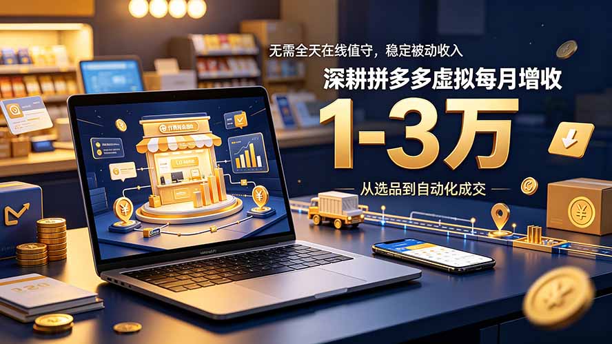 （19326期）无需全天在线值守，稳定被动收入，深耕拼多多虚拟每月增收 1-3 万_生财有道创业项目网-生财有道