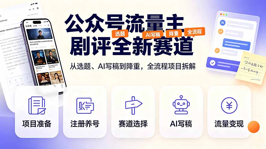 (19348期)公众号流量主剧评全新赛道,从选题、AI写稿到降重,全流程项目拆解_生财有道创业项目网-生财有道