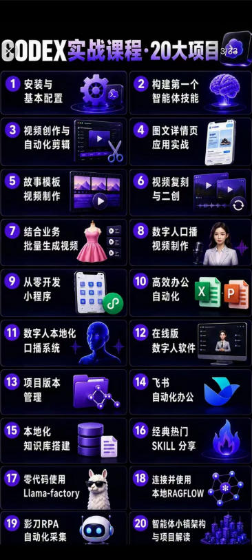 （19237期）2026Codex智能体实战最新课，从安装配置到智能体小镇架构，涵盖视频创作/数字人/办公提效全技能_生财有道创业项目网-生财有道