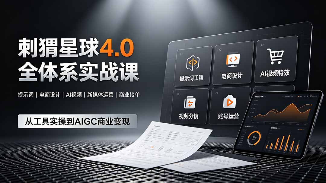 （19224期）刺猬星球4.0全体系实战课，覆盖提示词工程、电商设计、AI视频特效与新媒体运营，一站式掌握AIGC商业核心技能_生财有道创业项目网-生财有道