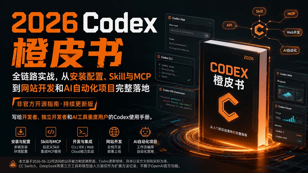 （20105期）2026Codex橙皮书：全链路实战，从安装配置、Skill与MCP到网站开发和AI自动化项目完整落地_生财有道创业项目网-生财有道