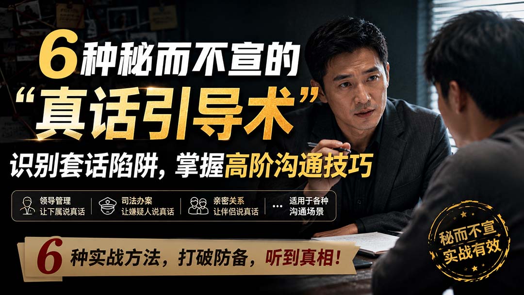 （20113期）付费文章：6种秘而不宣的“真话引导术”识别套话陷阱，掌握高阶沟通技巧_生财有道创业项目网-生财有道