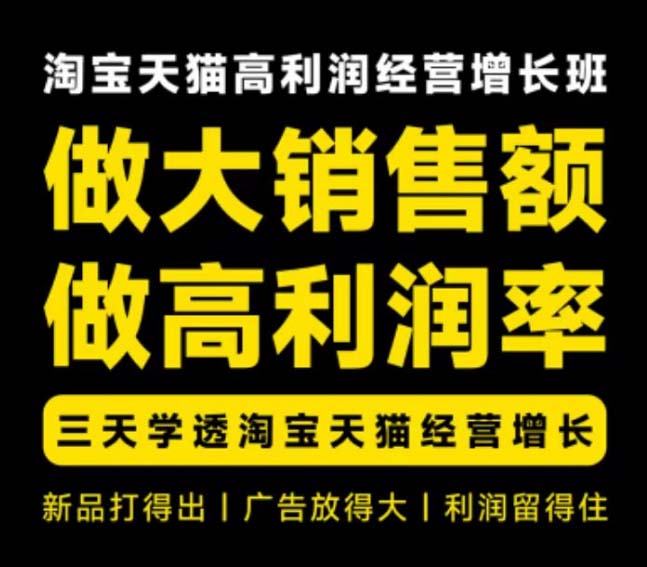 图片[3]-（20148期）天猫淘宝高利润经营增长班杭州线下课31期8月22-24日，做大销售额做高利润率，三天学透淘宝天猫经营增长_生财有道创业项目网-生财有道