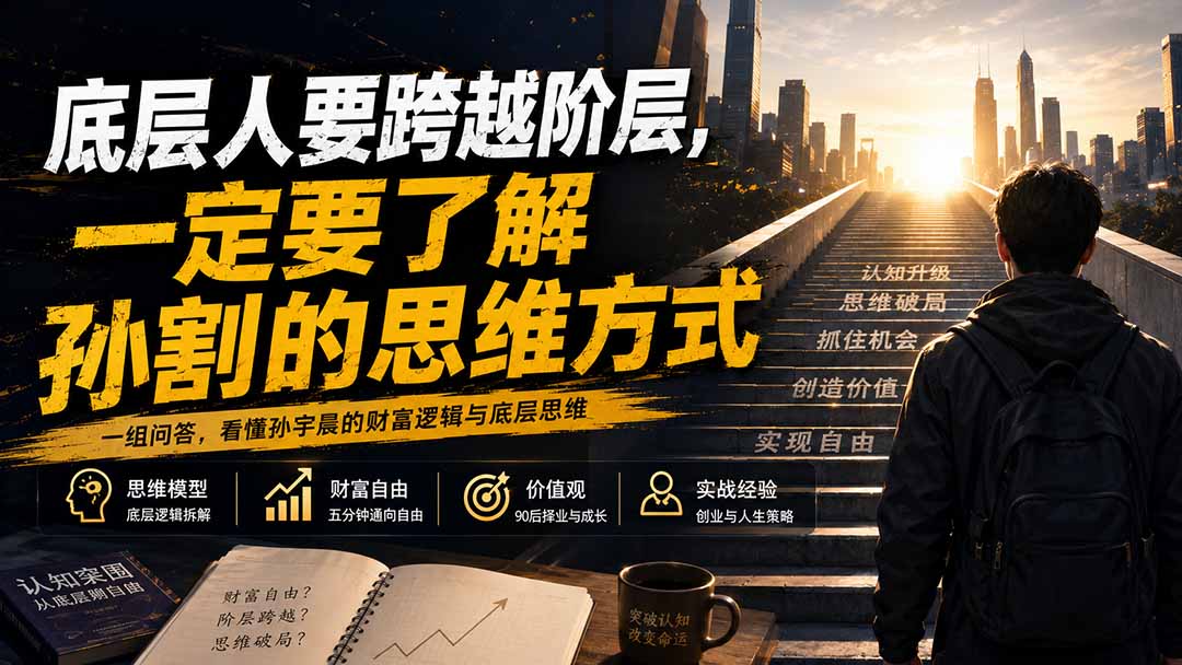 （20040期）付费文章：底层人要跨越阶层，一定要了解孙割的思维方式_生财有道创业项目网-生财有道