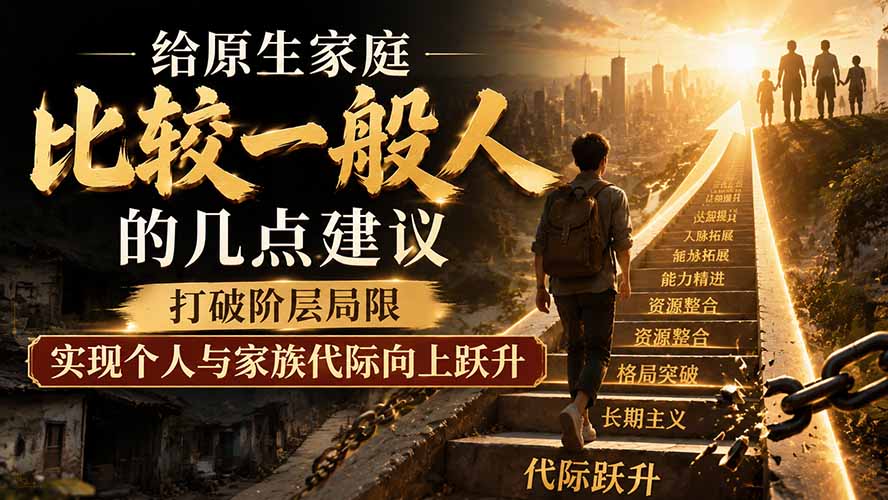 （19708期）付费文章：给原生家庭比较一般人的几点建议，打破阶层局限，实现个人与家族代际向上跃升_生财有道创业项目网-生财有道