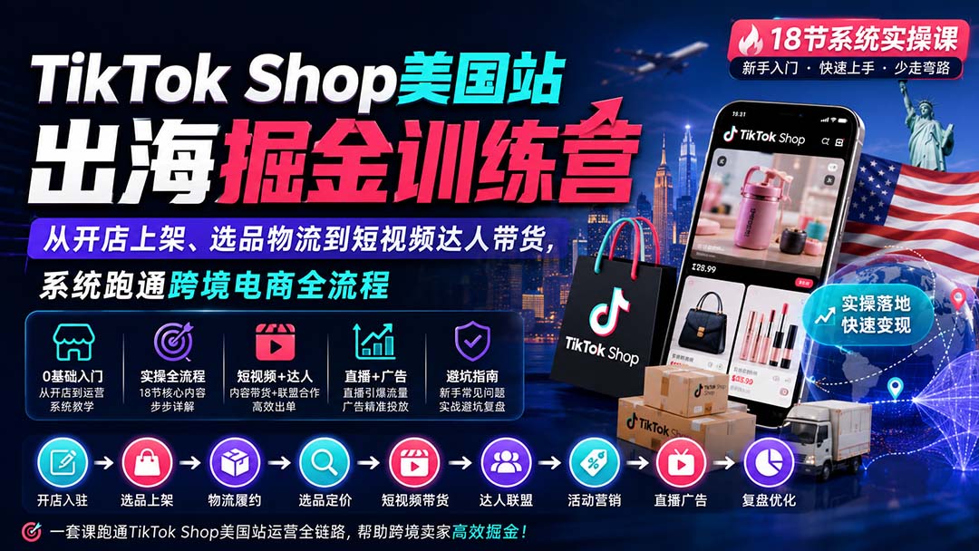 图片[2]-（20162期）TikTok Shop美国站出海掘金训练营：从开店上架、选品物流到短视频达人带货，系统跑通跨境电商全流程_生财有道创业项目网-生财有道