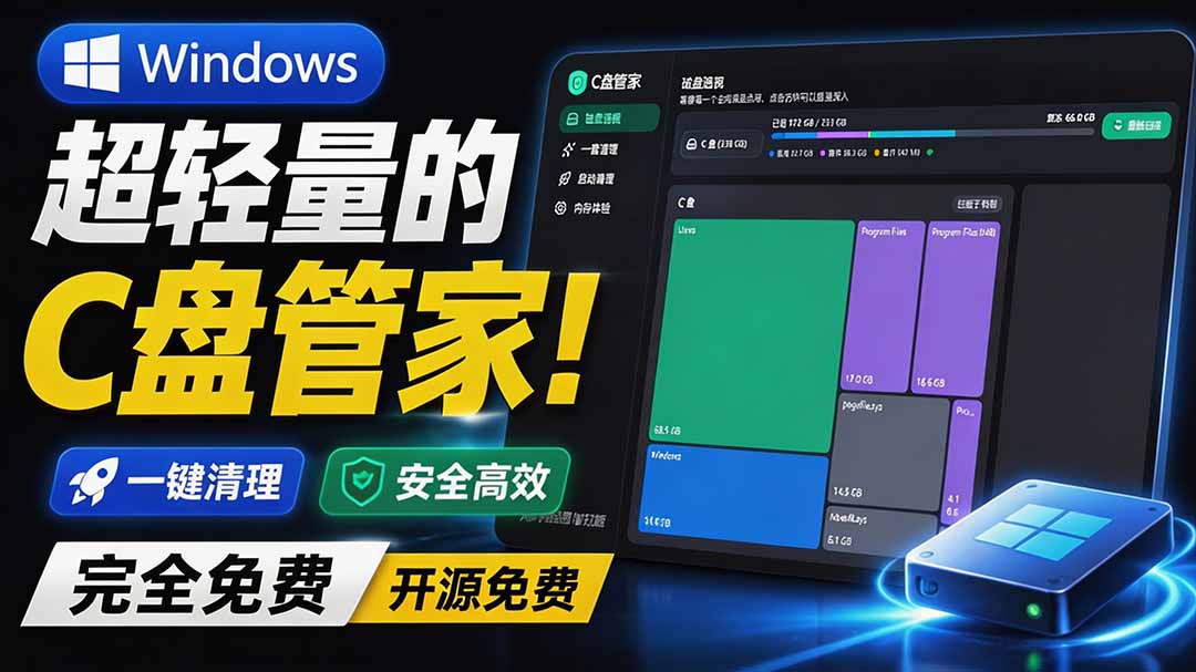 图片[2]-（19750期）Windows 超轻量的C盘管家！超级有特点，支持磁盘分析及清理提醒，2M大小体积，完全免费 C盘管家_生财有道创业项目网-生财有道