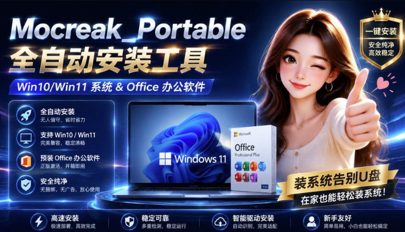 图片[1]-（19970期）Mocreak全自动安装office和win10、win11系统，告别U盘装系统，使用安全可靠_生财有道创业项目网-生财有道