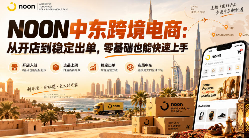 NOON中东跨境电商:从开店到稳定出单,零基础也能快速上手(更新2026)——生财有道创业项目网-生财有道
