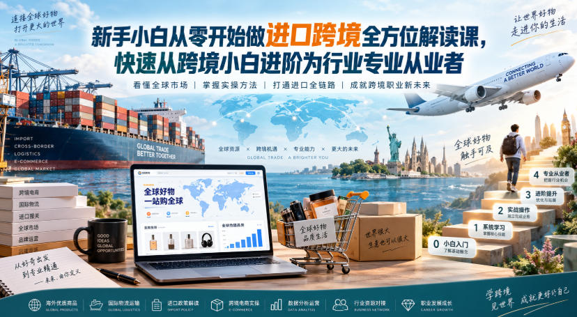 新手小白从零开始做进口跨境全方位解读课,快速从跨境小白进阶为行业专业从业者——生财有道创业项目网-生财有道
