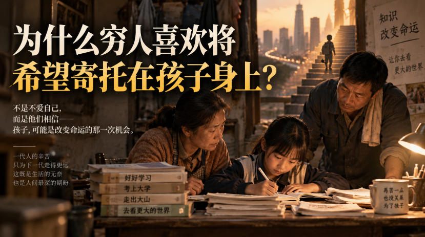 某社群精品文章：为什么穷人喜欢将希望寄托在孩子身上？——生财有道创业项目网-生财有道