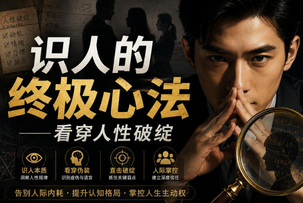 付费文章：识人的终极心法——看穿人性破绽——生财有道创业项目网-生财有道