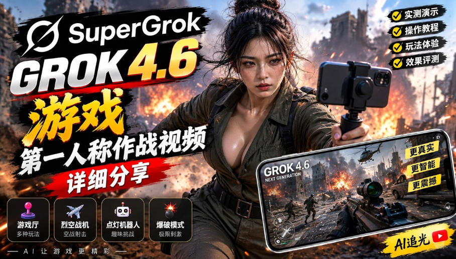 Grok 4.6也能做游戏？第一人称作战视频实测｜玩法详细讲解——生财有道创业项目网-生财有道