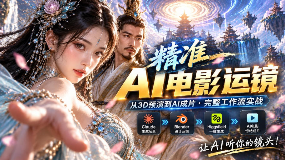 AI视频终于能精准运镜了!Claude+Blender+Higgsfield免费插件实测——生财有道创业项目网-生财有道